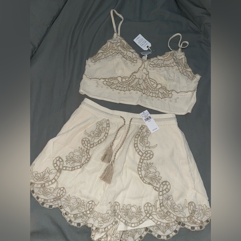 NWT American Eagle Embroidered Two Piece Set